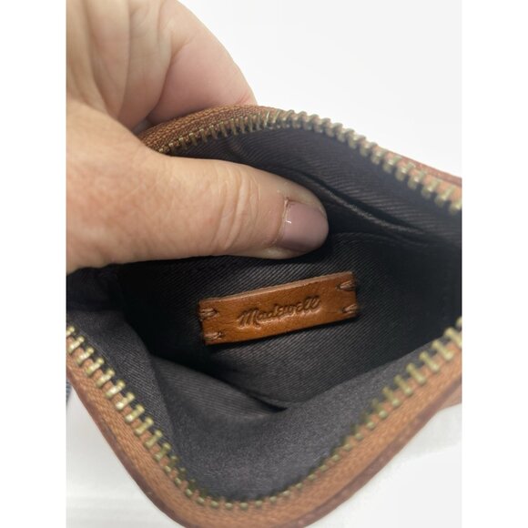 Madewell Brown Leather Pouch Clutch Coin purse Travel Small - Picture 6 of 7
